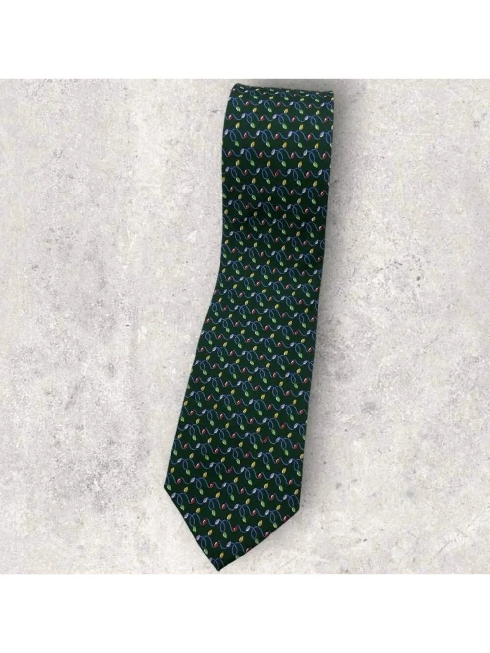 BROOKS BROTHERS Silk Tie USA XL Green Blue Yellow Geometric W:3.4